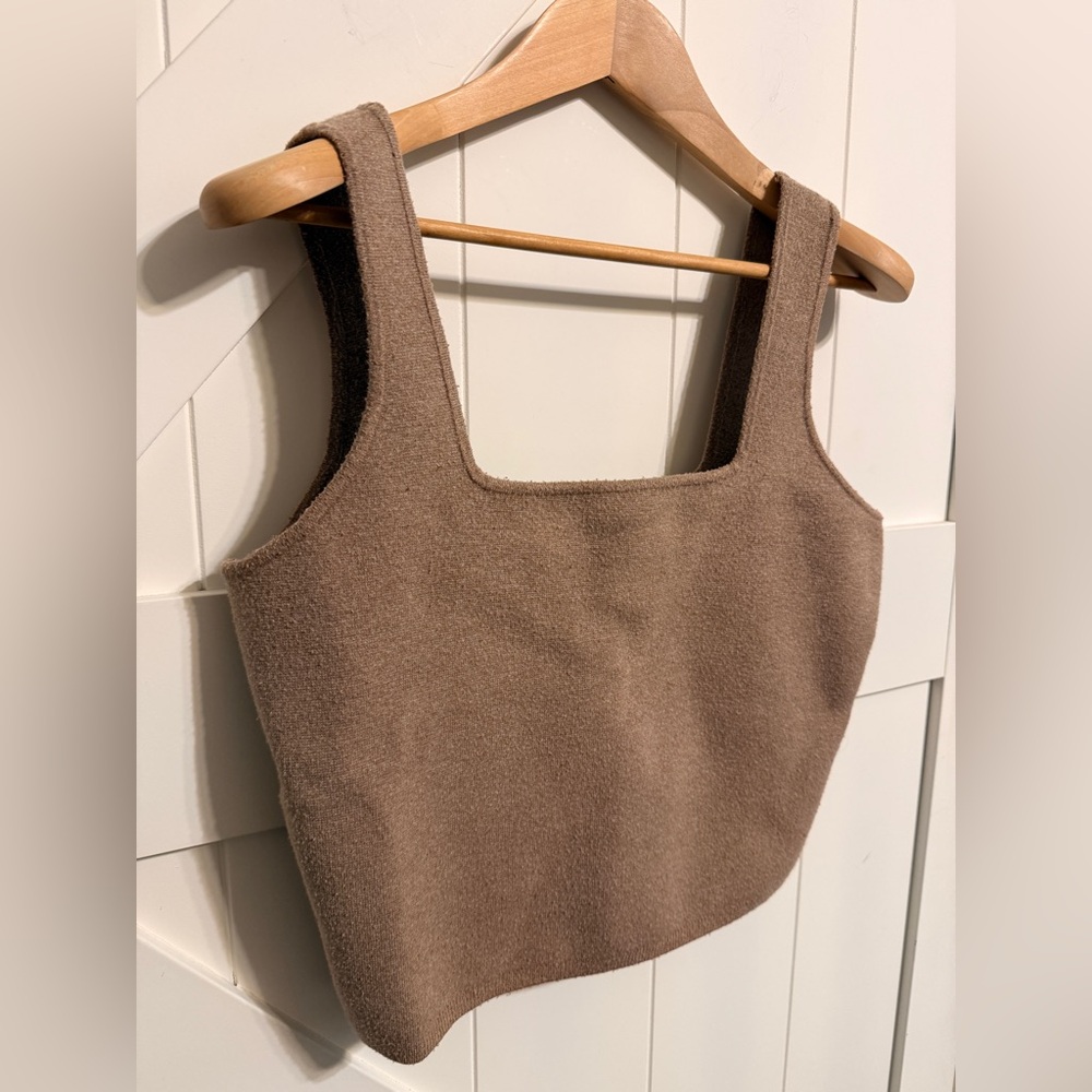 Abercrombie & Fitch Brown Square Neck Tank Top Women’s XL - Picture 2 of 6